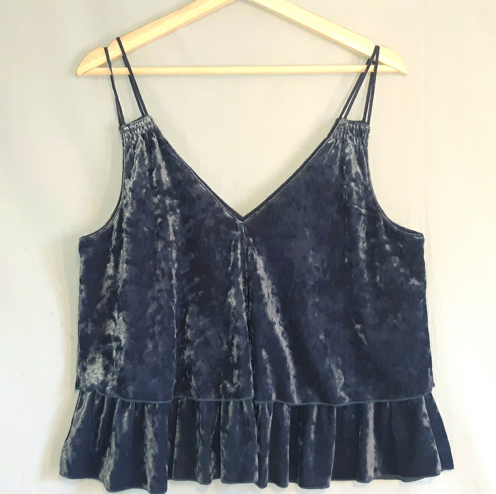 Aerie | NWT Velvet ruffled layered camisole